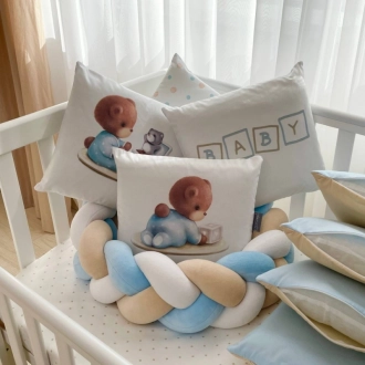 Комплект постільний MSonya (Маленька Соня) Арт Дизайн Baby Teddy 6 предметів Блакитний - Фото 4