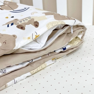 Комплект сменного белья MSonya (Маленькая Соня) Happy night Медвежонок с шариками 110×90 см Бежевый - Фото 3