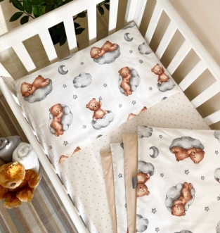 Комплект сменного белья MSonya (Маленькая Соня) Baby Mix Тедди 110×90 см Бежевый - Фото 1