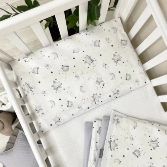 Комплект сменного белья MSonya (Маленькая Соня) Happy night Галактика 110×90 см Серый - Фото 2