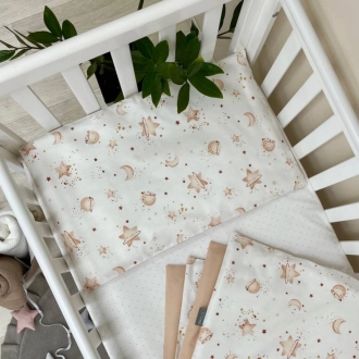 Комплект сменного белья MSonya (Маленькая Соня) Happy night Галактика 110×90 см Бежевый - Фото 1