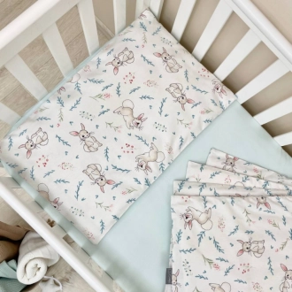 Комплект сменного белья MSonya (Маленькая Соня) Baby Mix Кролики 110×90 см Мятный - Фото 1