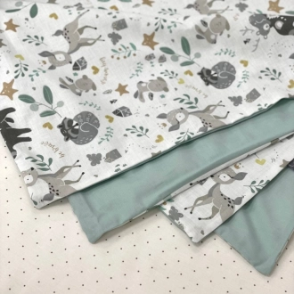 Комплект сменного белья MSonya (Маленькая Соня) Baby Mix Bamby с друзьями 110×90 см Мятный - Фото 1