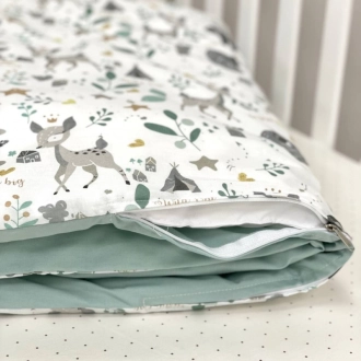 Комплект сменного белья MSonya (Маленькая Соня) Baby Mix Bamby с друзьями 110×90 см Мятный - Фото 2