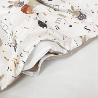 Комплект сменного белья MSonya (Маленькая Соня) Baby Mix Зайцы на лесенке 110×90 см Серый - Фото 3