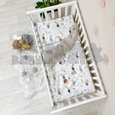 Комплект сменного белья MSonya (Маленькая Соня) Baby Mix Зайцы на лесенке 110×90 см Серый
