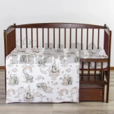 Комплект сменного белья Ведмедик Слоники 120×90 см Бежевый