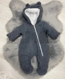 Комбинезон Mexs 62р, махра Темно-серый