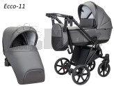 Коляска 2 в 1 Angelina Enigma Eco-11, екокожа Серый