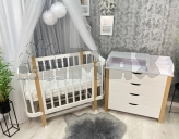 Комплект мебели Babymax Престиж New Кроватка и Комод-90 Бело-буковый