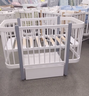 Комплект мебели DeSon Svitanok Кроватка и Комод-90 МДФ Бело-серый - Фото 2