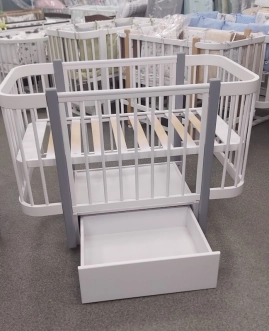 Комплект мебели DeSon Svitanok Кроватка и Комод-90 МДФ Бело-серый - Фото 3