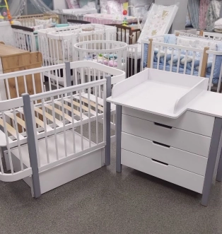 Комплект мебели DeSon Svitanok Кроватка и Комод-90 МДФ Бело-серый - Фото 7