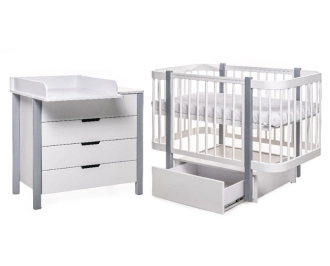 Комплект мебели DeSon Svitanok Кроватка и Комод-90 МДФ Бело-серый - Фото 8