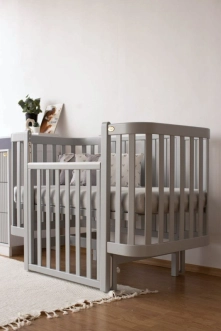 Кроватка детская Angelo Magic с маятником 120×60 см Серый - Фото 1