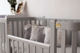 Кроватка детская Angelo Magic с маятником 120×60 см Серый - Фото 2