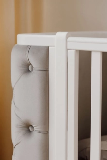 Кроватка детская Angelo LUNA с маятником 120×60 см Бело-серый - Фото 4