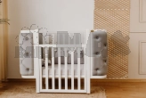 Кроватка детская Angelo LUNA с маятником 120×60 см Бело-серый