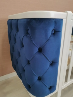 Кроватка детская Angelo LUNA с маятником 120×60 см Бело-синий - Фото 2