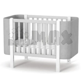 Кроватка детская Верес Монако 120×60 см Велюр Бело-серый