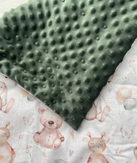 Плед Ведмедик Игрушки 80×80 см, плюш Зеленый - Фото 3