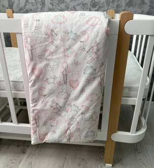 Плед Ведмедик Зайчата 80×80 см, плюш Розовый - Фото 1