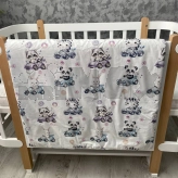 Плед Ведмедик Гонщики 80×80 см, плюш Голубой