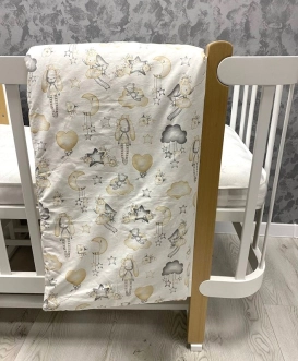 Плед Ведмедик Зайчата 80×80 см, плюш Бежевый - Фото 1