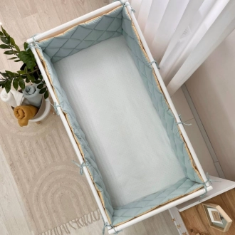 Бортики в кроватку MSonya (Маленькая Соня) Стеганый Мята/горчица - Фото 3