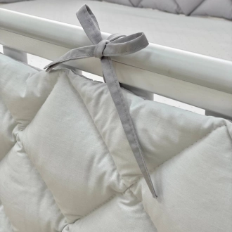 Бортики в кроватку MSonya (Маленькая Соня) Стеганый Серый/белый - Фото 5
