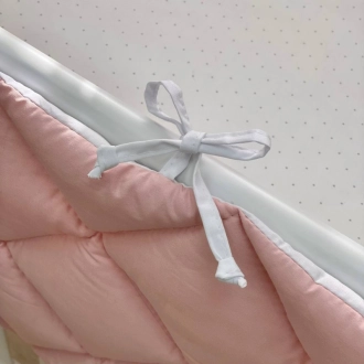 Бортики в кроватку MSonya (Маленькая Соня) Стеганый Пудра/белый - Фото 2