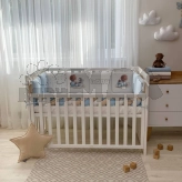 Бортики в кроватку MSonya (Маленькая Соня) Арт Дизайн Baby Teddy с простыней Голубой