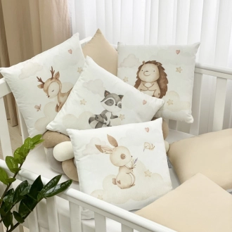 Бортики в кроватку MSonya (Маленькая Соня) Арт Дизайн Friends с простыней Бежевый - Фото 2