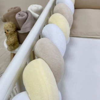 Бортики в кроватку MSonya (Маленькая Соня) Арт Дизайн Медвежонок с простыней Бежевый - Фото 2