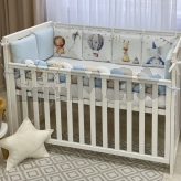 Бортики в кроватку MSonya (Маленькая Соня) Арт Дизайн Цирк с простыней Голубой