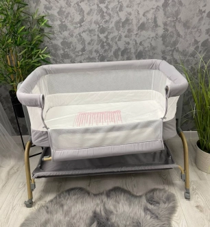 Кроватка приставная El Camino INTENSE ME 1180-W Gray/Серый - Фото 1