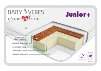 Матрас детский Veres Junior+ Пена, Кокос 120×60×8 см - Фото 1