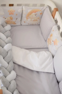 Комплект постільний Baby Veres Leo 6 предметів Біло-сірий - Фото 3