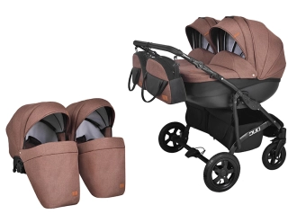 Коляска для двойни 2 в 1 Angelina Discovery Duo Коричневый - Фото 1