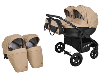 Коляска для двойни 2 в 1 Angelina Discovery Duo Бежевый - Фото 1