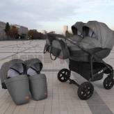 Коляска для двойни 2 в 1 Angelina Discovery Duo Серый