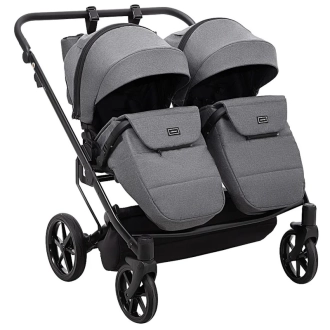 Коляска для двойни 2 в 1 Adamex Leo Duo Tip ТК-57 Graphite/Графитовый - Фото 6