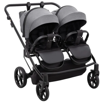 Коляска для двойни 2 в 1 Adamex Leo Duo Tip ТК-57 Graphite/Графитовый - Фото 7