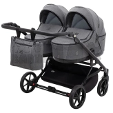 Коляска для двойни 2 в 1 Adamex Leo Duo Tip ТК-57 Graphite/Графитовый