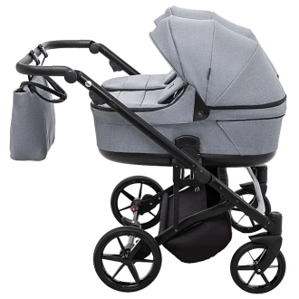 Коляска для двойни 2 в 1 Adamex Leo Duo Tip Dark Grey ТК-60 Темно-серый - Фото 2