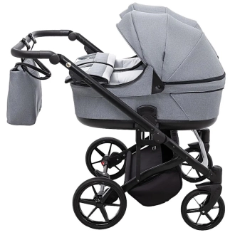 Коляска для двойни 2 в 1 Adamex Leo Duo Tip Dark Grey ТК-60 Темно-серый - Фото 3