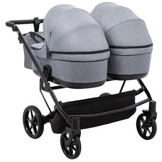 Коляска для двойни 2 в 1 Adamex Leo Duo Tip Dark Grey ТК-60 Темно-серый - Фото 4