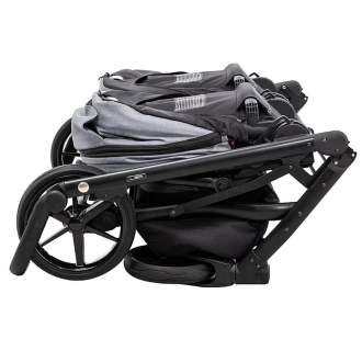 Коляска для двойни 2 в 1 Adamex Leo Duo Tip Dark Grey ТК-60 Темно-серый - Фото 9