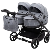 Коляска для двойни 2 в 1 Adamex Leo Duo Tip Dark Grey ТК-60 Темно-серый