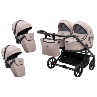 Коляска для двойни 2 в 1 Adamex Leo Duo Tip Capuchino ТК-72 Капучино - Фото 1